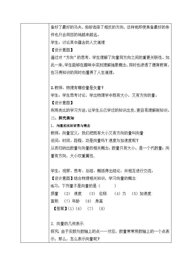 人教A版（2019）高中数学必修第二册 6.1《平面向量的概念》教案02