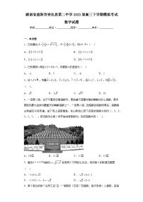 湖南省益阳市安化县第二中学2023届高三下学期模拟考试数学试题（含解析）