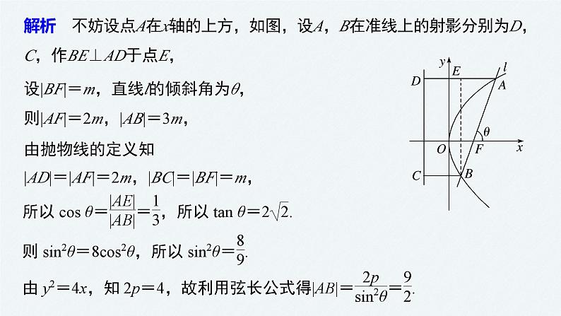 新高考数学二轮复习 第1部分 专题6   培优点20 抛物线的焦点弦问题（含解析）课件PPT第6页