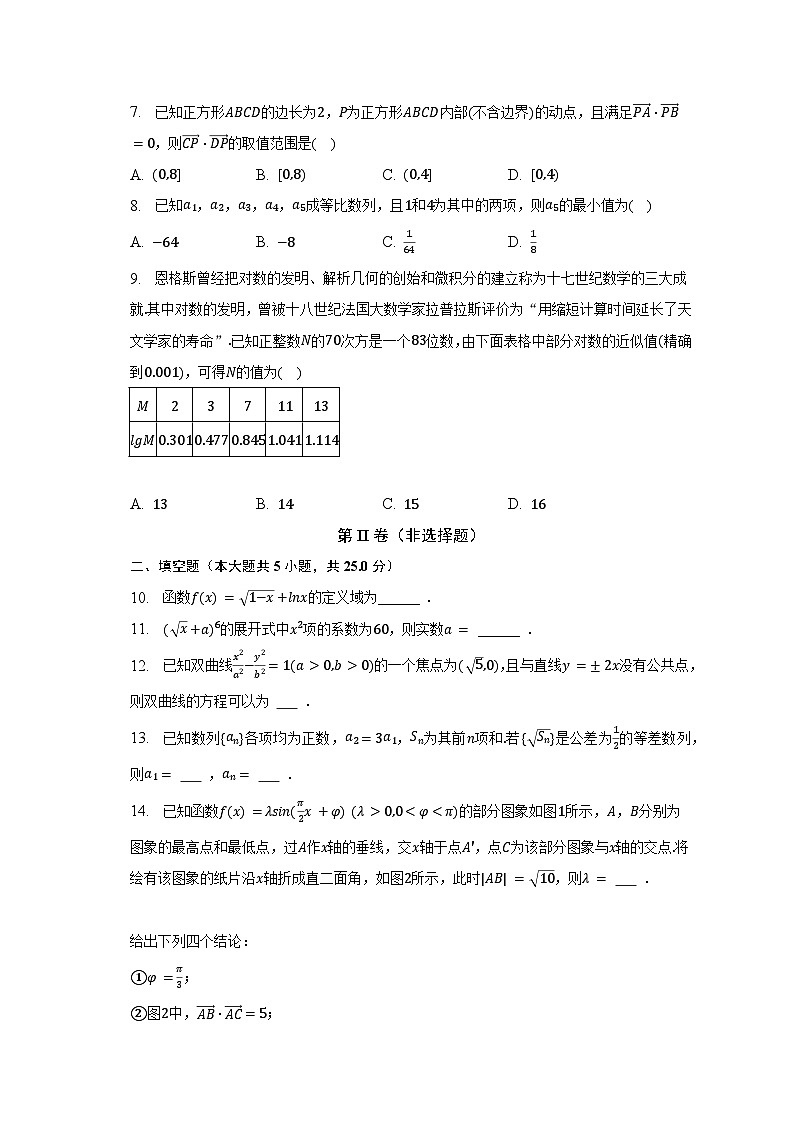 2023届北京市东城区高三一模数学试题02