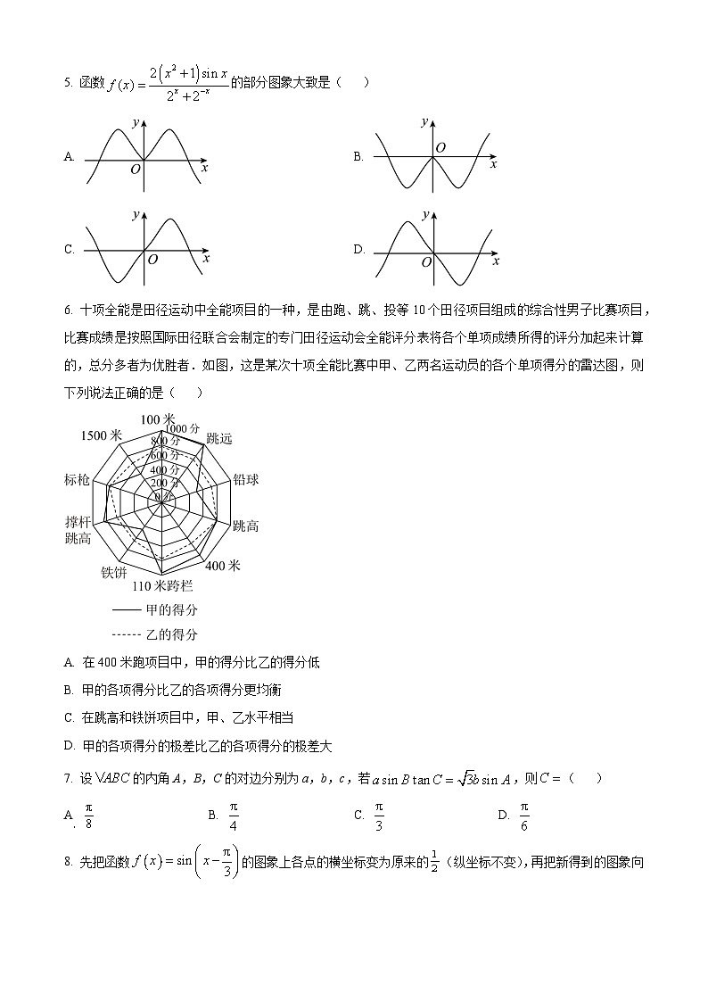 陕西省商洛市2023届高三二模文科数学试题第2页
