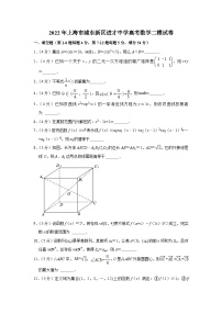 2022年上海市浦东新区进才中学高考数学二模试卷