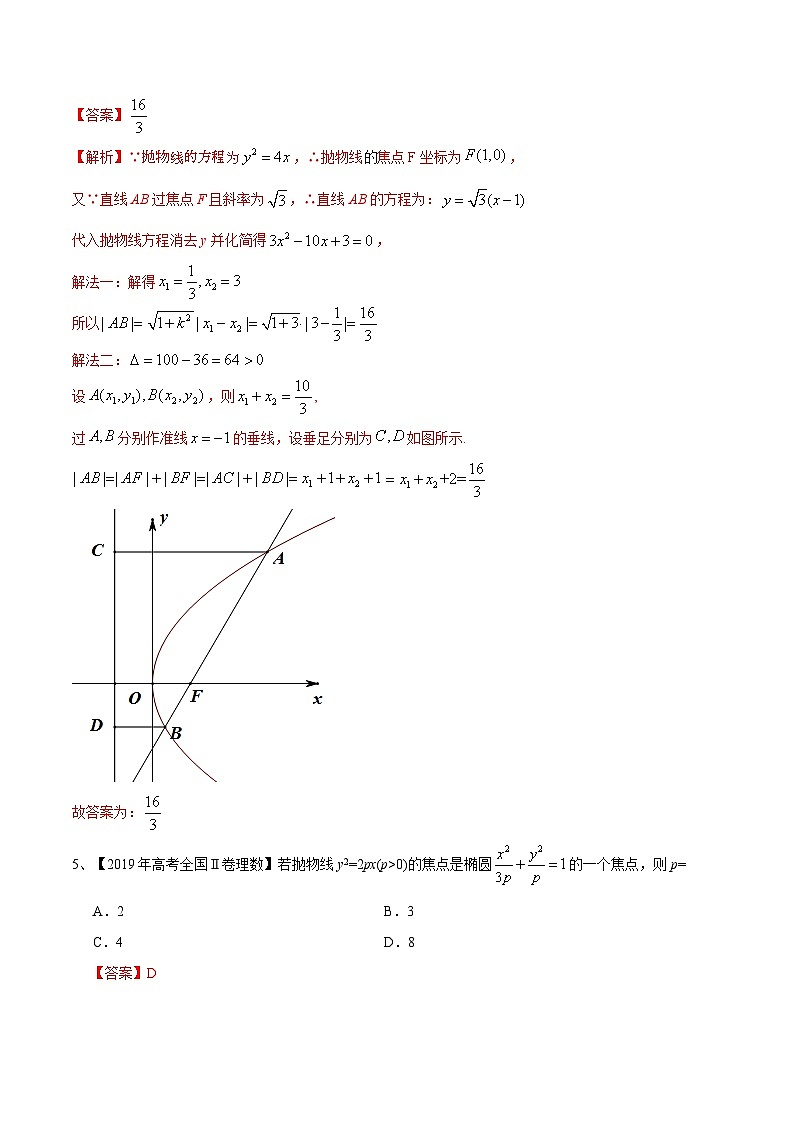 (新高考)高考数学一轮复习过关练考点29 抛物线及其性质（含解析）第3页