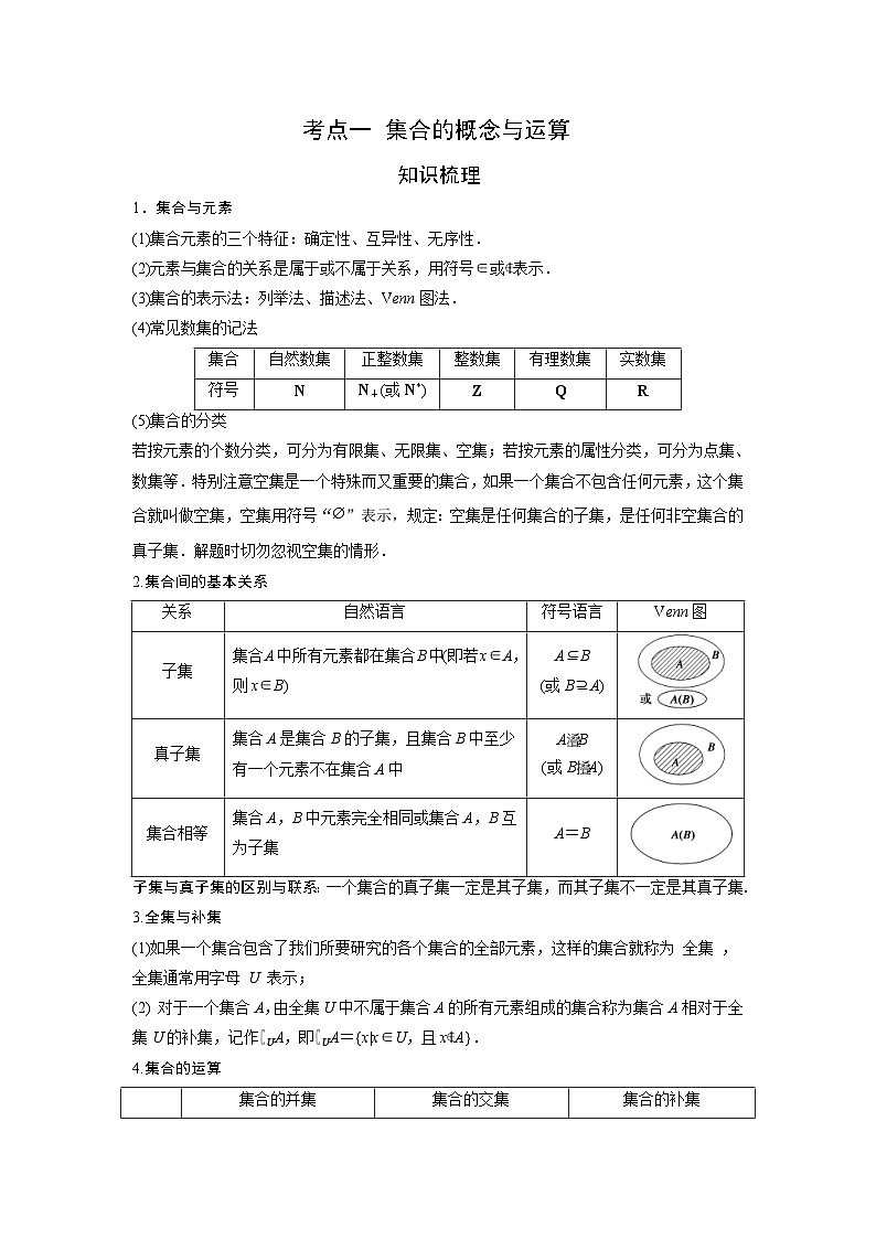 （艺术生）高考数学一轮复习讲与练：考点1 集合的概念与运算 (含解析)01