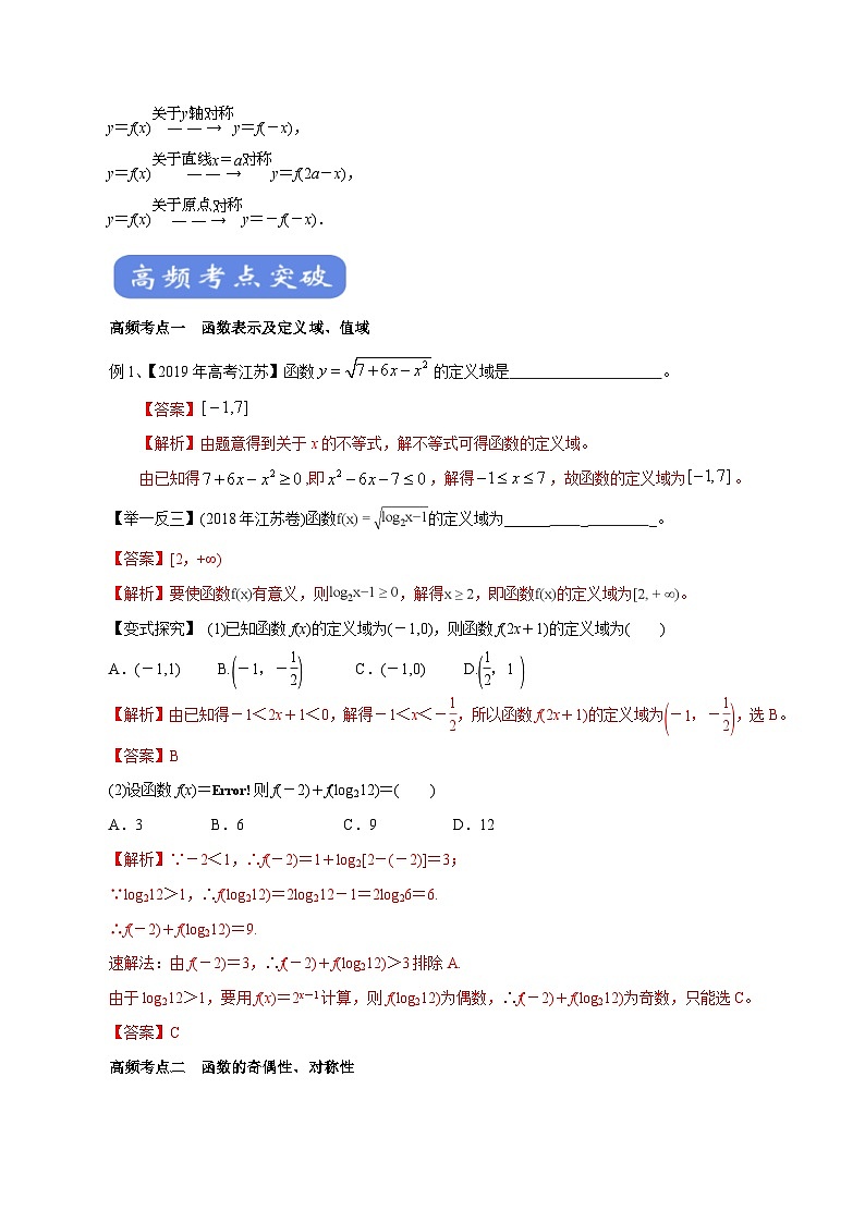 高考数学二轮专题学与练 02 函数的图像与性质（考点解读）（含解析）03