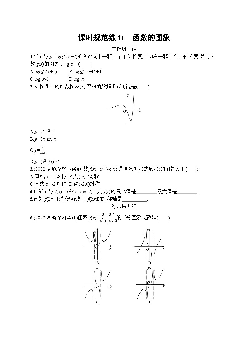 2023年高考指导数学(人教A文一轮)课时规范练11 函数的图象第1页