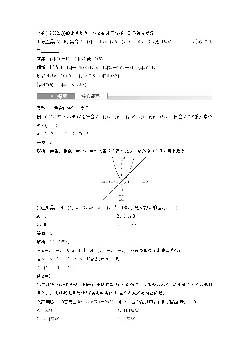 备战2024年高考数学大一轮复习（人教A版-理）第一章 §1.1 集 合 试卷03