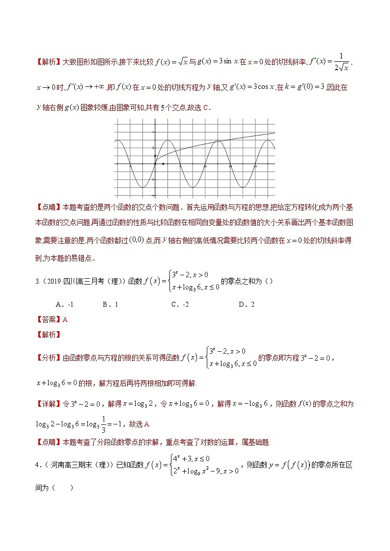 (通用版)高考数学二轮复习选填题专项测试第10篇函数零点01（含解析）第2页