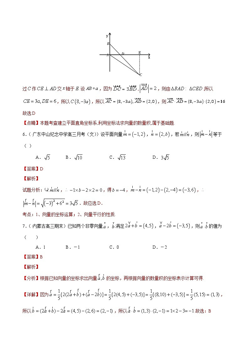 (通用版)高考数学二轮复习选填题专项测试第12篇平面向量01（含解析）第3页