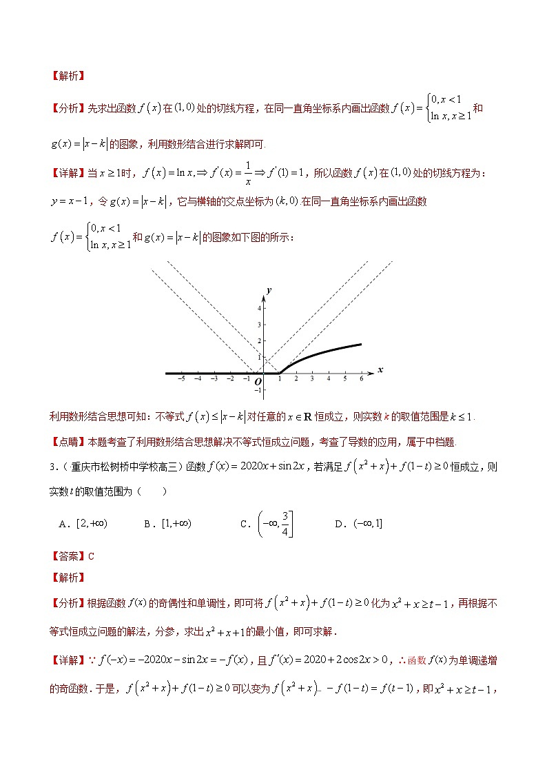 (通用版)高考数学二轮复习选填题专项测试第17篇不等式恒成立02（含解析）第2页