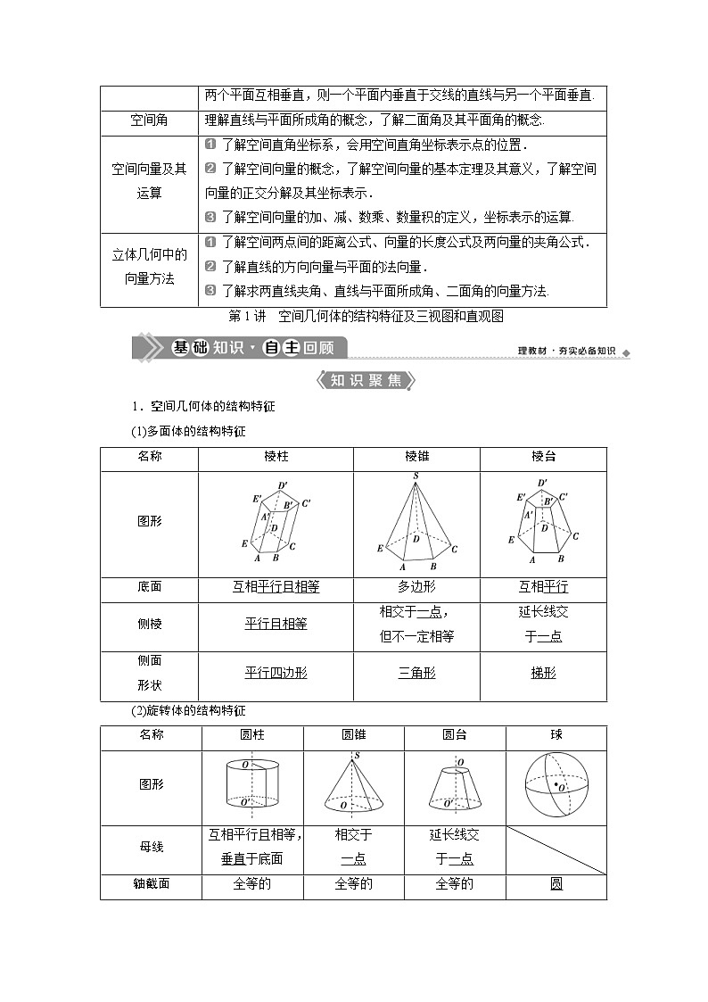 新高考数学一轮复习课时讲练 第8章  第1讲　空间几何体的结构特征及三视图和直观图 (含解析)02