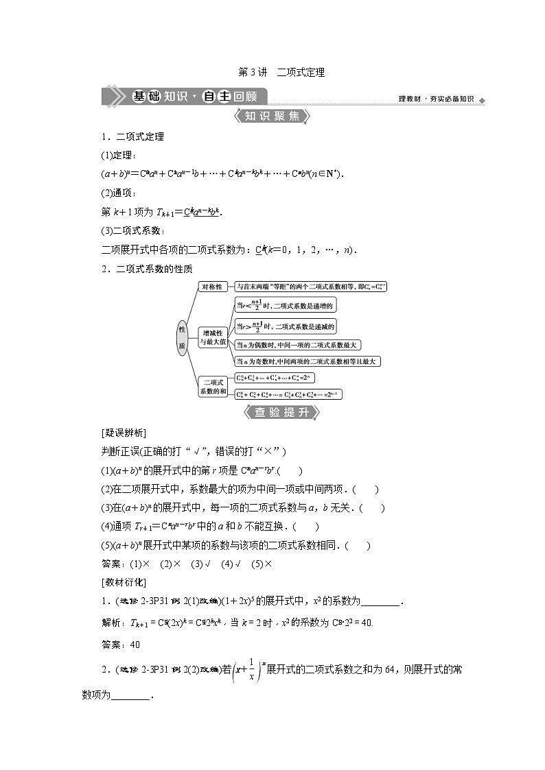 新高考数学一轮复习课时讲练 第10章  第3讲　二项式定理 (含解析)01