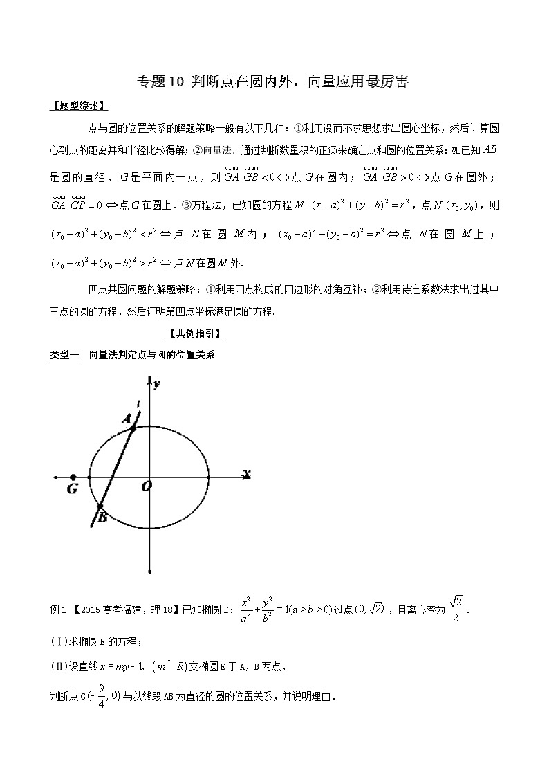 高考数学压轴难题归纳总结培优专题3.10 判断点在圆内外向量应用最厉害 (含解析)第1页