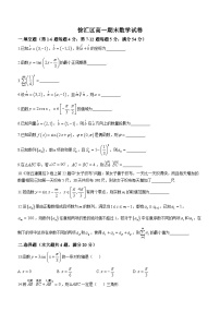 上海市徐汇区2022-2023学年高一下学期期末数学试题