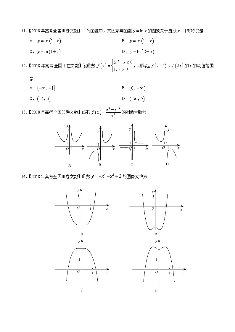 艺术生高考数学真题演练 专题02 函数的概念与基本初等函数（学生版）03