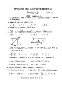 江西省赣州市2022-2023高一下学期期末数学试卷+答案
