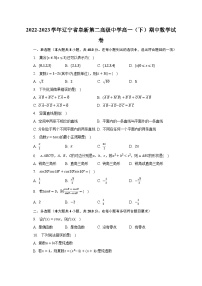 2022-2023学年辽宁省阜新第二高级中学高一（下）期中数学试卷（含解析）
