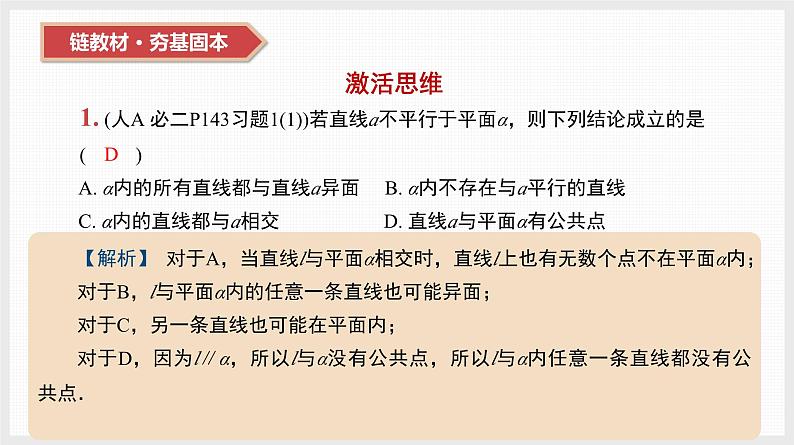 2024全国一轮数学（基础版）第34讲 直线、平面平行的判定与性质课件PPT03
