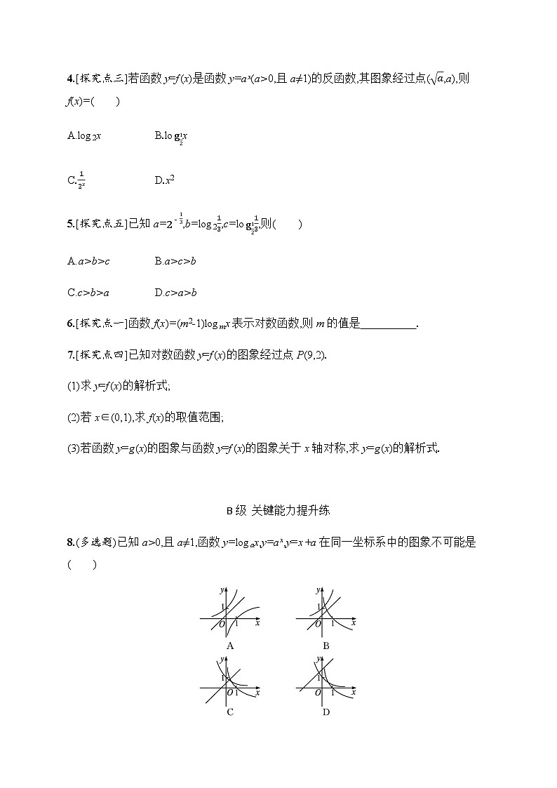 人教A版高中数学必修第一册4-4-1对数函数的概念--4-4-2对数函数的图象和性质习题含答案第2页