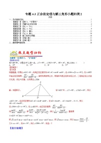专题4-3 正余弦定理与解三角形小题归类2-2022年高考数学毕业班二轮热点题型归纳与变式演练（全国通用）（解析版）