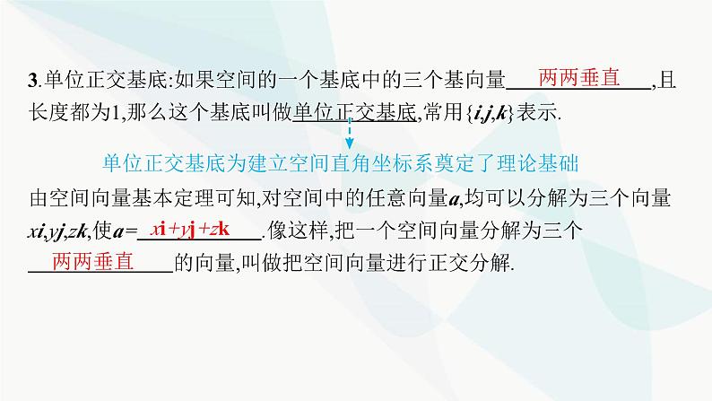 人教A版高中数学选择性必修第一册第1章学习单元2空间向量基本定理课件第8页