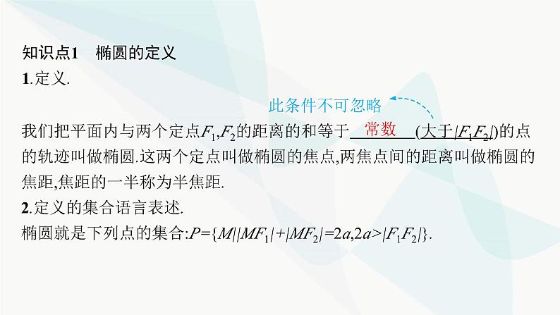 人教A版高中数学选择性必修第一册第3章3-1-1椭圆及其标准方程课件08