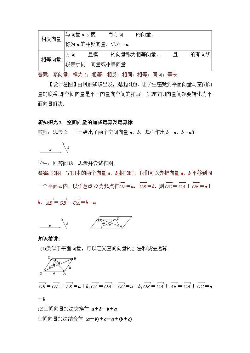 【核心素养目标】人教A版高中数学 选择性必修一 第一单元 《1.1空间向量及其运算》课件+教案+同步分层练习（含教学反思和答案解析）03
