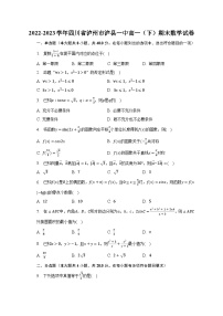 2022-2023学年四川省泸州市泸县一中高一（下）期末数学试卷（含解析）