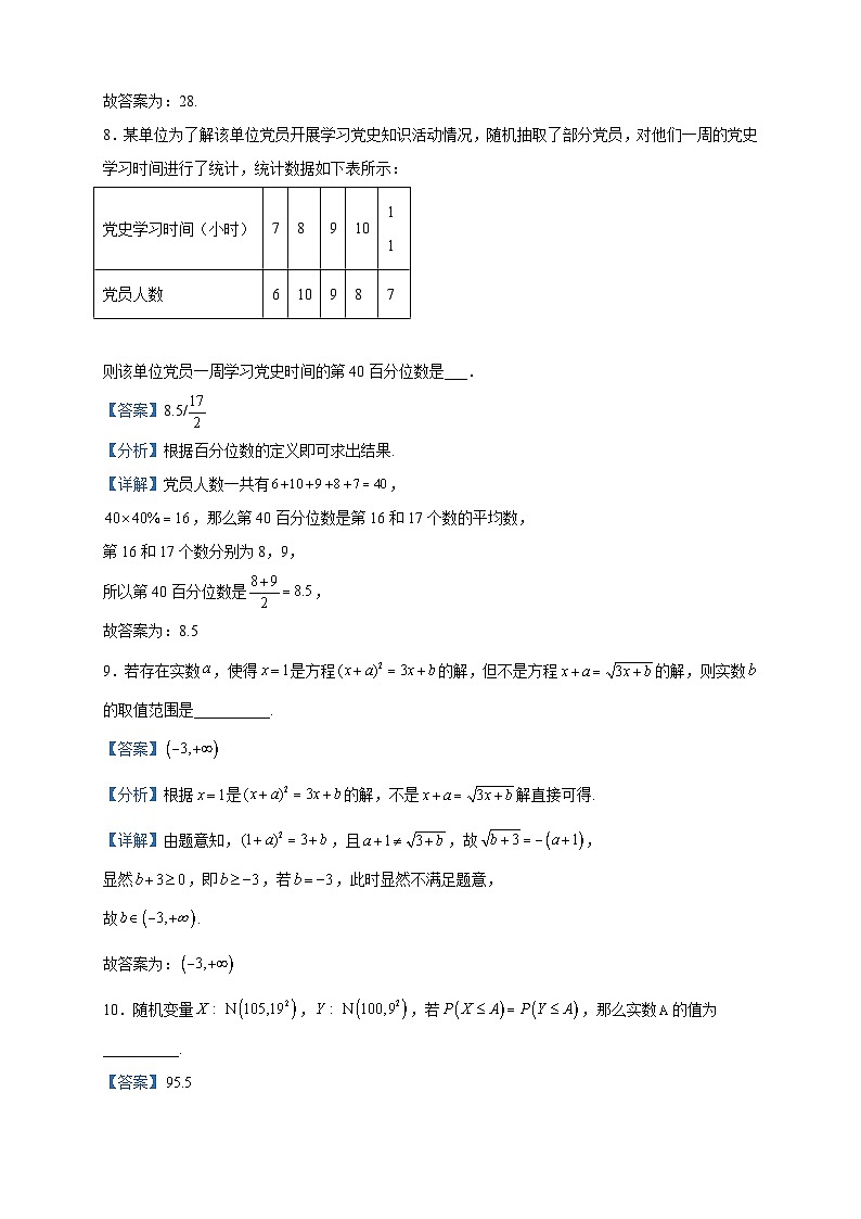 2023届上海交通大学附属中学高三三模数学试题含解析03
