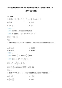 2023届陕西省咸阳市武功县普集高级中学高三下学期模拟预测（六）数学（文）试题含解析