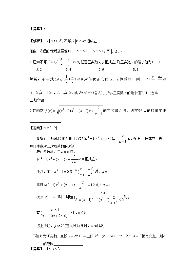 高中数学高考复习 第55讲恒成立问题 练习第2页