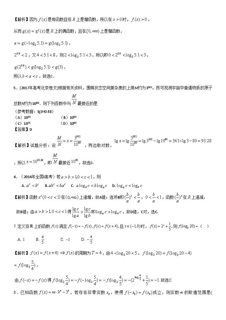 高中数学高考复习 第04讲 指数函数与对数函数 练习02