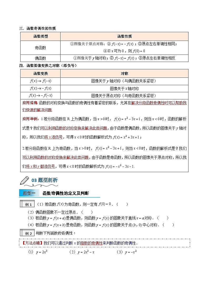 【暑假初升高】(人教A版2019)数学初三（升高一）暑假-3.5《函数的奇偶性》讲学案02