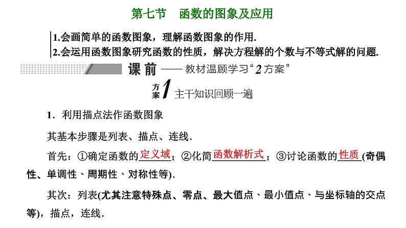 备战2024高考一轮复习数学（理） 第二章 函数的概念及基本初等函数(Ⅰ) 第七节 函数的图象及应用课件PPT01
