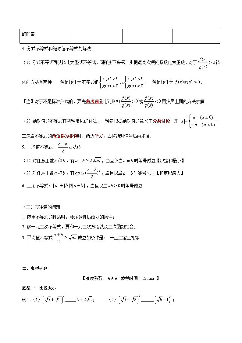 【暑假提升】沪教版数学高一暑假-第09讲《不等式复习》同步讲学案02