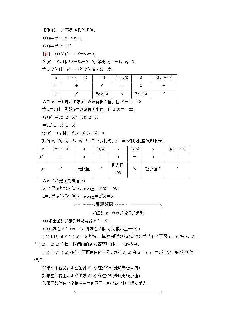 2023新教材高中数学第5章一元函数的导数及其应用5.3导数在研究函数中的应用5.3.2函数的极值与最大(小)值第1课时函数的极值教师用书新人教A版选择性必修第二册03