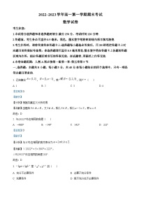 精品解析：广东省河源市龙川第一实验学校2022-2023学年高一上学期期末数学试题（解析版）