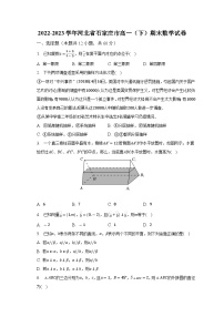 2022-2023学年河北省石家庄市高一（下）期末数学试卷（含解析）
