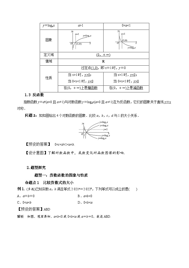 新人教A版高中数学必修一《4.6 指数函数与对数函数复习课》教案02
