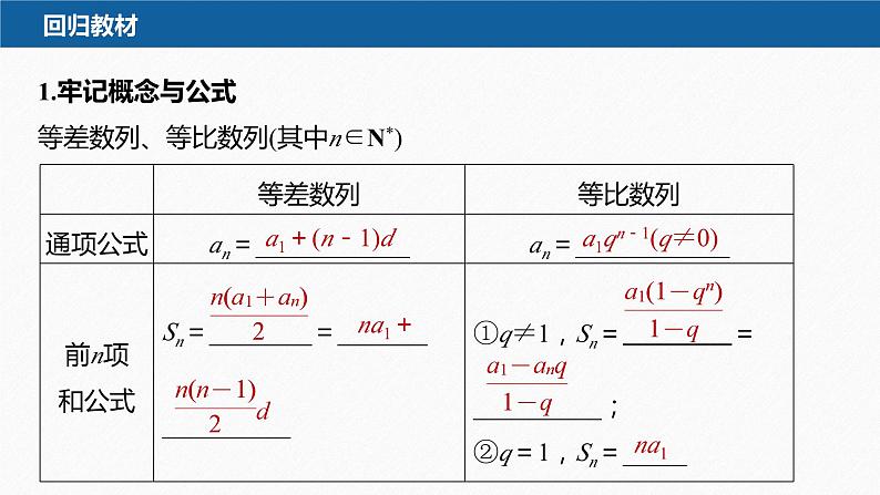 新高考版高考数学二轮复习（新高考版） 第2部分 回扣4　数　列课件PPT04