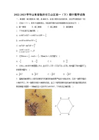 2022-2023学年山东省临沂市兰山区高一（下）期中数学试卷（含解析）