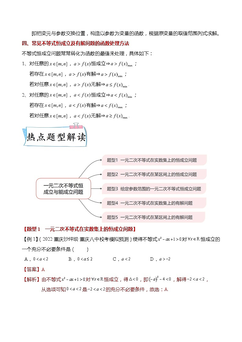 重难点1-2 一元二次不等式恒成立与能成立问题5大题型-高考数学专练（新高考专用）02