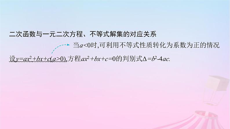 适用于新教材2024版高考数学一轮总复习第二章一元二次函数方程和不等式第三节二次函数与一元二次方程不等式课件北师大版第5页