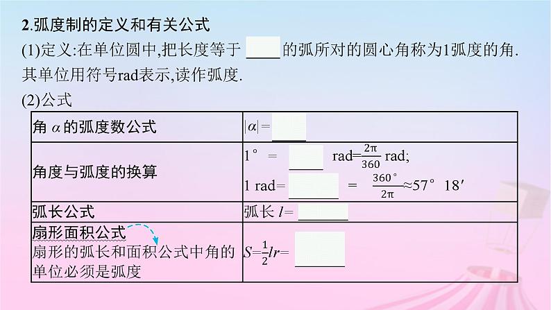 适用于新教材2024版高考数学一轮总复习第五章三角函数解三角形第一节任意角蝗制及三角函数的概念课件北师大版第7页