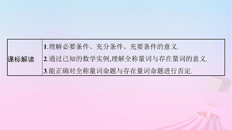 适用于新教材2024版高考数学一轮总复习第一章集合与常用逻辑用语第二节常用逻辑用语课件北师大版03