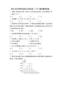 2022-2023学年北京市大兴区高一（下）期末数学试卷（含解析）