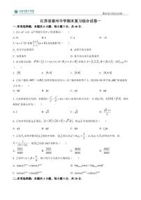 江苏省泰州中学2022-2023学年高三上学期期末综合复习数学试卷一