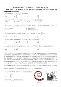 重庆市南开中学校2022-2023学年高三上学期期末数学综合复习题