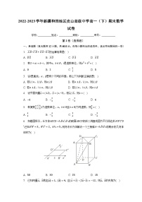 2022-2023学年新疆和田地区皮山高级中学高一（下）期末数学试卷（含解析）