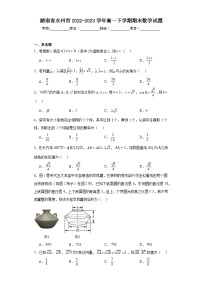 湖南省永州市2022-2023学年高一下学期期末数学试题
